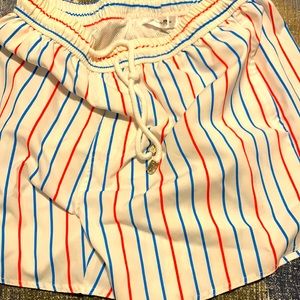 Mens CharmKPR White Multi-color Striped Swim Trunks